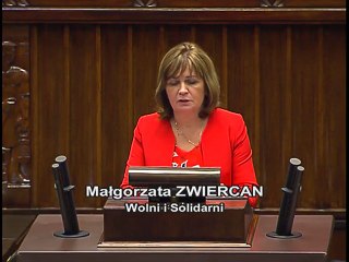 Poseł Małgorzata Zwiercan - Wystąpienie z dnia 13 wrze�nia 2016 roku.