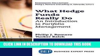 [PDF] What Hedge Funds Really Do: An Introduction to Portfolio Management Popular Collection