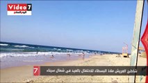 شاطئ العريش ملاذ البسطاء للاحتفال بالعيد فى شمال سيناء