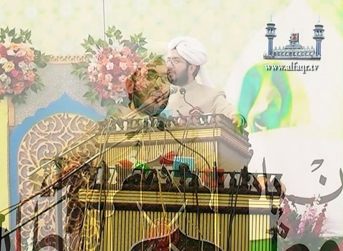 Sahibzada Sultan Ahmad Ali Sb stating a Hadith about battle between Angels and Jinn before Mankind