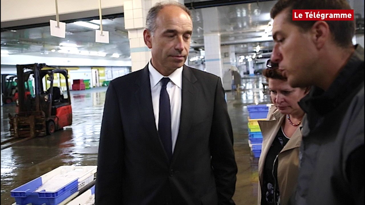 Le Guilvinec (29). Primaire de la droite : le candidat Jean-François Copé en visite à la criée