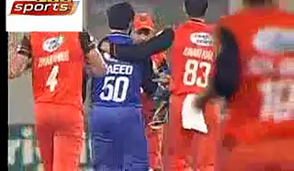 Junaid khan Hit the Ball to Saeed Ajmal and Broke the Helmat in National T20