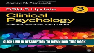 [PDF] Clinical Psychology: Science, Practice, and Culture, Third Edition: DSM-5 Update Popular
