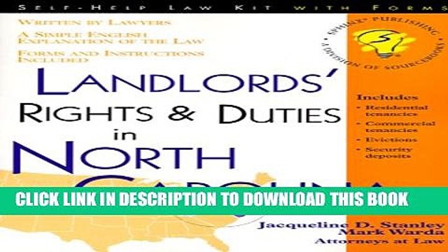 [Read PDF] Landlords Rights Duties in North Carolina: With Forms (Self-Help Law Kit With Forms)