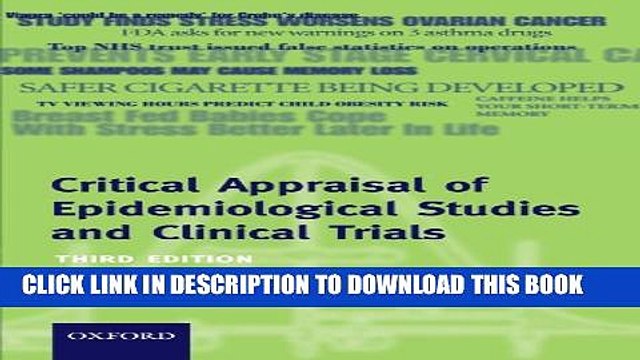 [PDF] Critical Appraisal of Epidemiological Studies and Clinical Trials (Oxford Medical