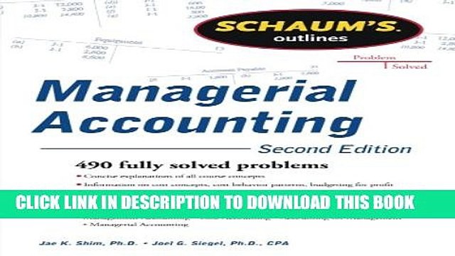 [PDF] Schaum s Outline of Managerial Accounting, 2nd Edition (Schaum s Outlines) Full Online