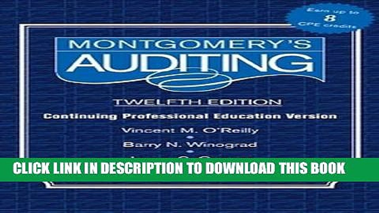 [Read PDF] Montgomery Auditing Continuing Professional Education Download Free