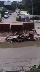 Un taxi fini sa course dans le canal de Front de terre