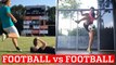 Football vs Soccer Trick Shots & Freestyle Skills | PEOPLE ARE AWESOME
