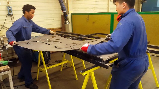 Portail avec découpes PLASMA par des élèves de CAP