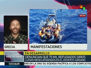 Refugiados en Grecia piden a la UE cumplir sus compromisos