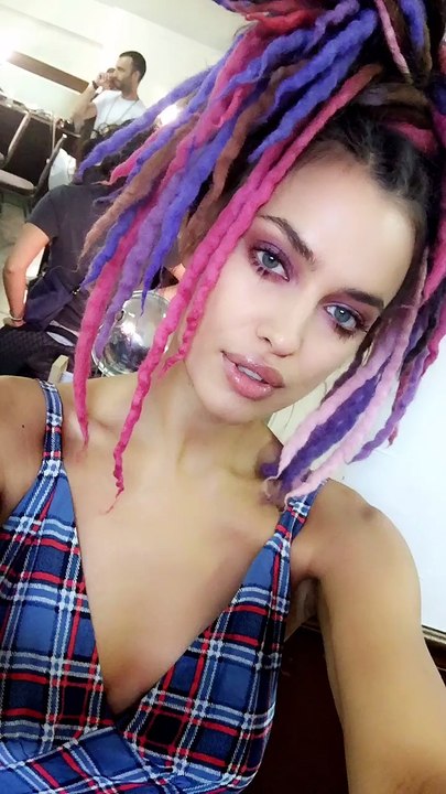 Irina Shayk backstage at MarcJacobs, with hair by Guido Palau and make-up by Francois Nars #MarcJacobs @IrinaShayk @MarcJacobs @guidopalau #NYFW