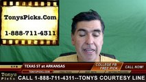 Arkansas Razorbacks vs. Texas St Bobcats Free Pick Prediction NCAA College Football Odds Preview 9/17/2016