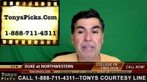 Northwestern Wildcats vs. Duke Blue Devils Free Pick Prediction NCAA College Football Odds Preview 9/17/2016