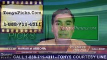 Arizona Wildcats vs. Hawaii Warriors Free Pick Prediction NCAA College Football Odds Preview 9/17/2016