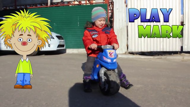BABY ON A toy MOTORCYCLE. Fun family video motorcycle for kids.Детский мотоцикл для детей.Toys cars