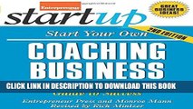New Book Start Your Own Coaching Business: Your Step-By-Step Guide to Success (StartUp Series)