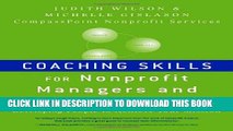 New Book Coaching Skills for Nonprofit Managers and Leaders: Developing People to Achieve Your
