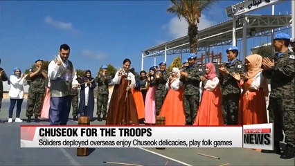 Korean soldiers dispatched overseas enjoy Chuseok holiday