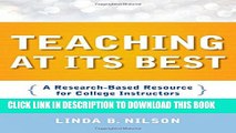 Collection Book Teaching at Its Best: A Research-Based Resource for College Instructors