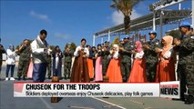 Korean soldiers dispatched overseas enjoy Chuseok holiday