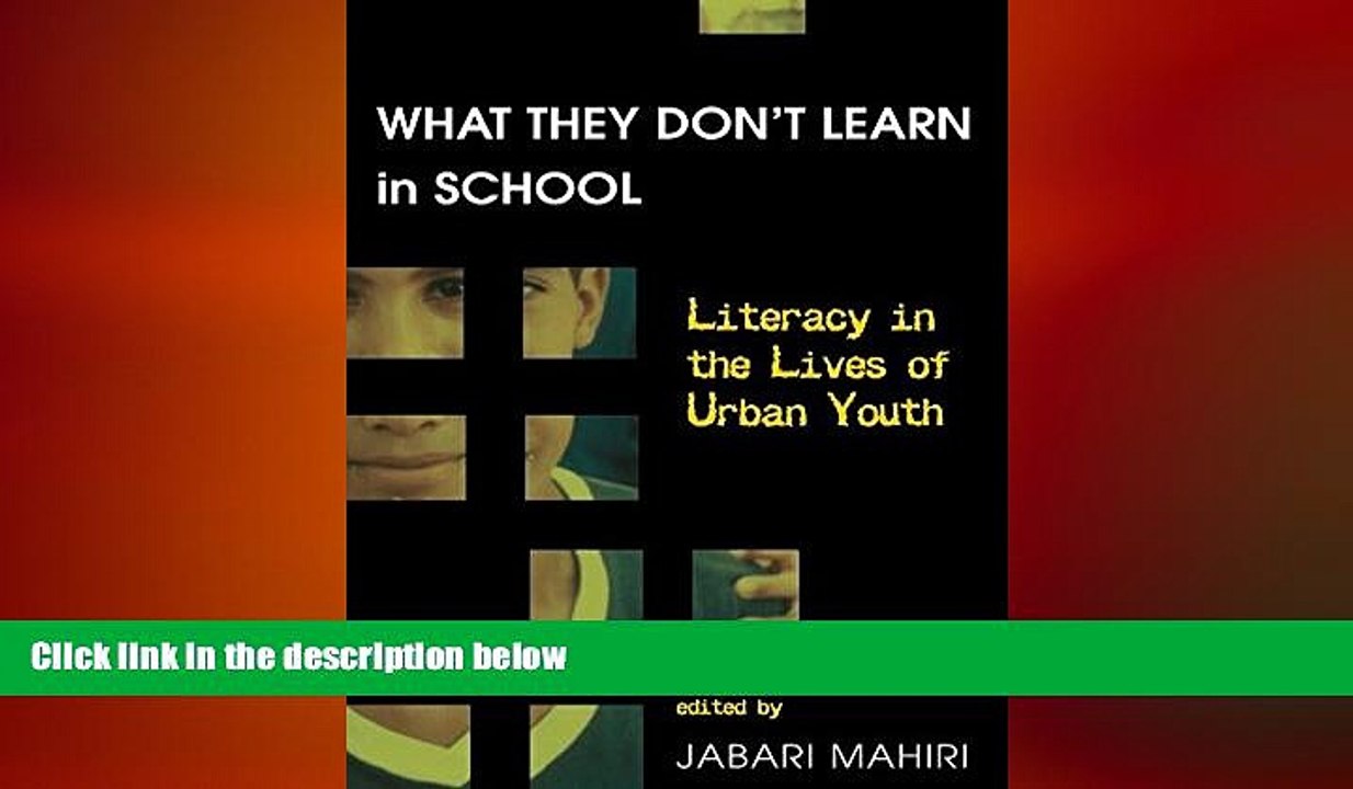 FREE PDF  What They Don t Learn in School: Literacy in the Lives of Urban Youth (New Literacies