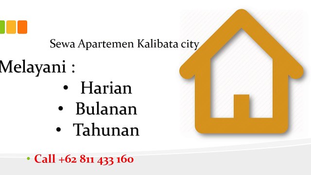 Sewa apartemen Kalibata City Bulanan 0811 433 160