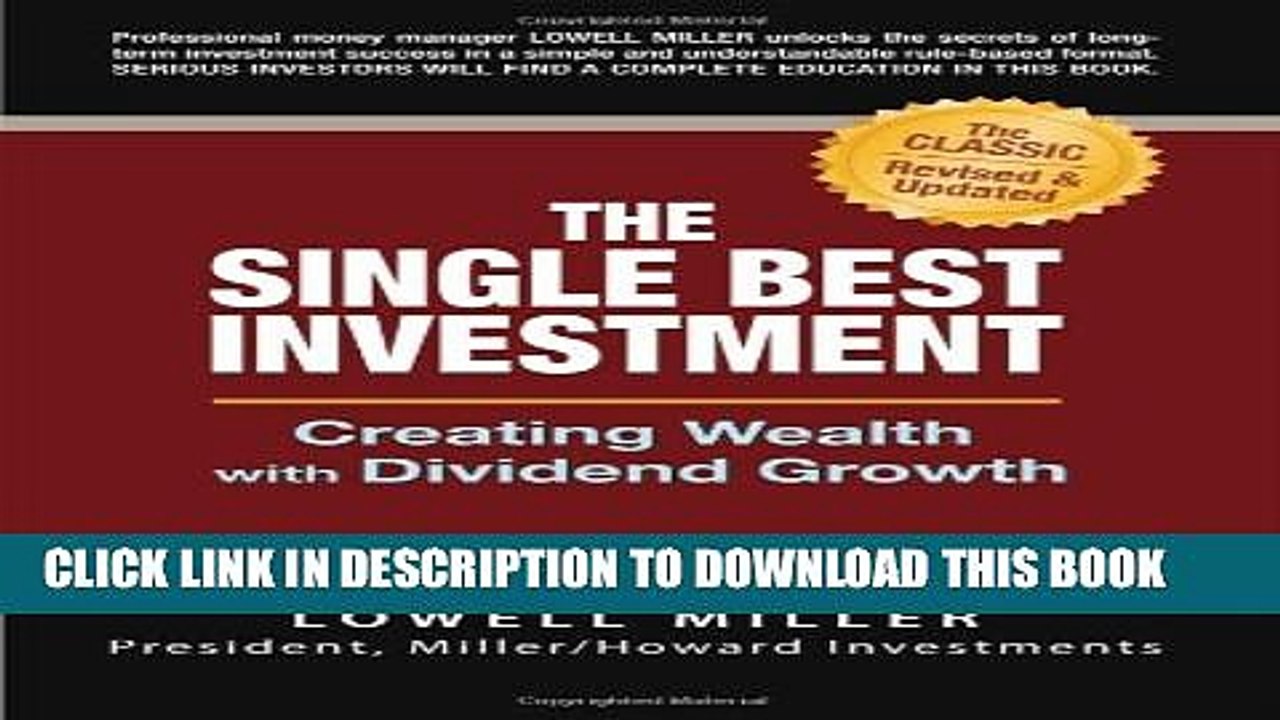 [PDF] The Single Best Investment: Creating Wealth with Dividend Growth Popular Collection