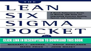 New Book The Lean Six Sigma Pocket Toolbook: A Quick Reference Guide to 100 Tools for Improving