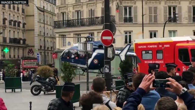 Dans les rues de Paris, un CRS blessé est évacué par hélicoptère