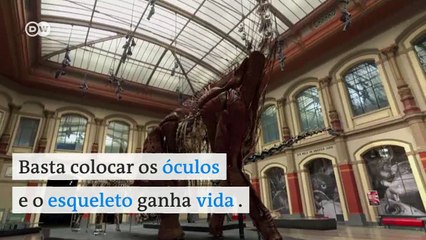 Dinossauro ganha vida com realidade virtual em Berlim