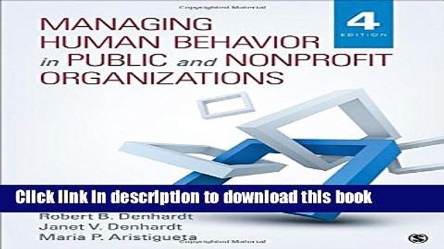 [PDF] Managing Human Behavior in Public and Nonprofit Organizations Full Online