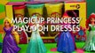Play Doh Sparkle Dresses Disney Princess Magiclip Frozen Anna, Elsa, Rapunzel, Ariel. DisneyToysFan.