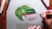 Speed Drawing of Watermelon  How to Draw Time Lapse Art Video Colored Pencil Illustration Artwork Draw Realism
