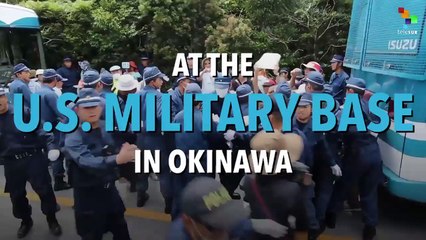 Japanese Protest U.S. Military Base Construction