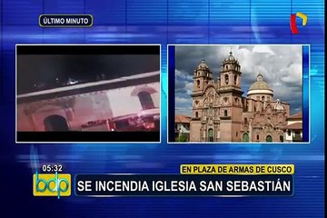 Incendio afecta la iglesia San Sebastián en el Cusco