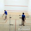 Squash: Ramy ashour and Haitham Effat Ashoush first ever Left handed match Watch his drop shot 