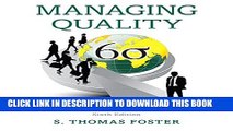 Collection Book Managing Quality: Integrating the Supply Chain (6th Edition)