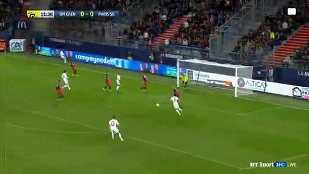 Edinson Cavani Goal HD - Caen 0-1 PSG 16-09-2016
