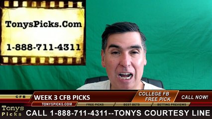 Download Video: Saturday College Football Free Picks TV Games Betting Previews Odds 9-17-2016