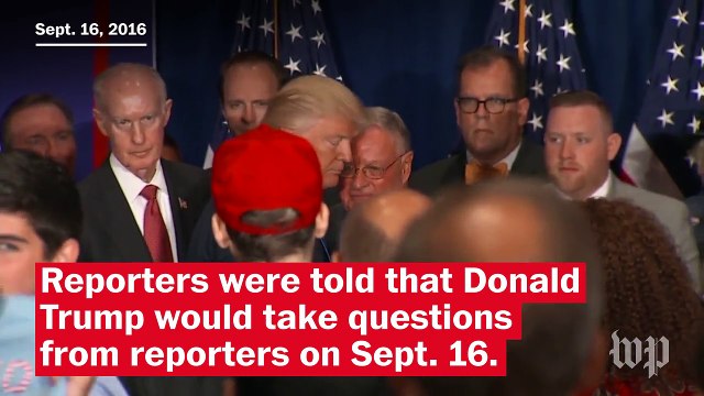 Trump ignores reporters' questions after birther statement