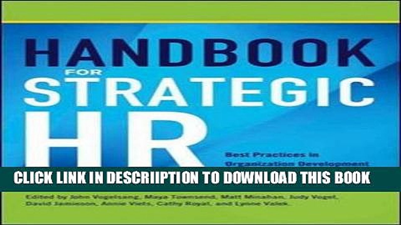 [PDF] Handbook for Strategic HR: Best Practices in Organization Development from the OD Network