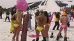 Hot Russian Girls Snowboarding on a Cold Winter Day!