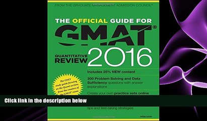 Free [PDF] Downlaod  The Official Guide for GMAT Quantitative Review 2016 with Online Question