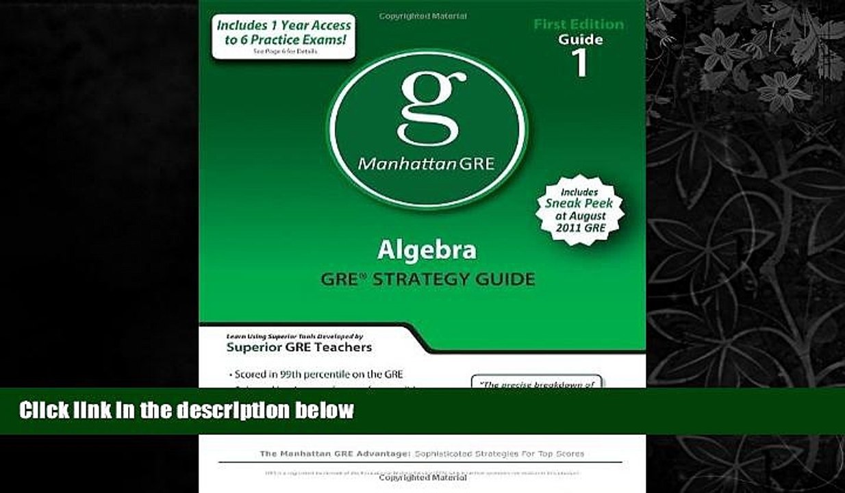 READ book  Algebra GRE Preparation Guide, 1st Edition (Manhattan GRE Preparation Guide: Algebra)