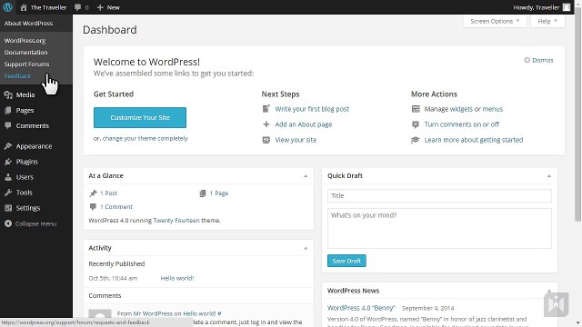 11.WordPress for Beginners 2015 Tutorial Series - Chapter 3-1- WordPress Dashboard