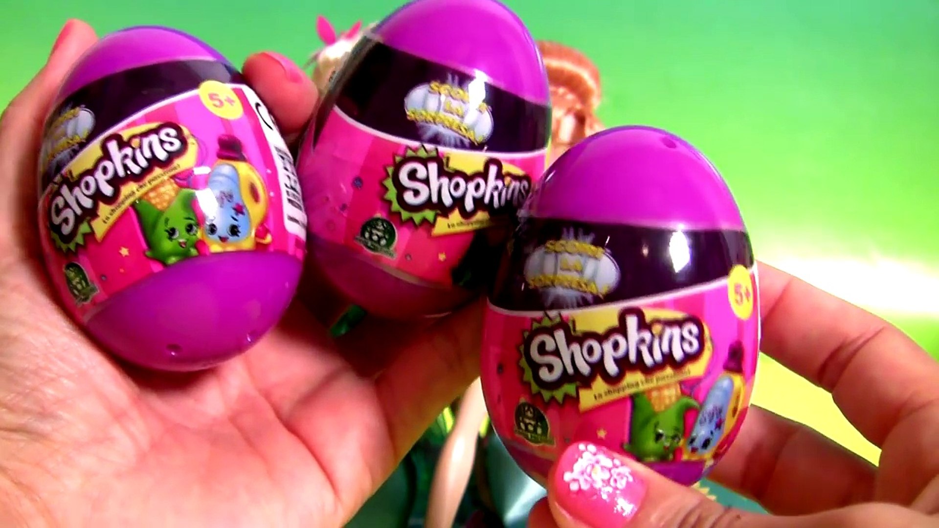 3 Shopkins Eggs Toys Surprise - Huevos Sorpresa Juguetes Unboxing by DisneyCollector ToyChannel - 動画 Dailymotion