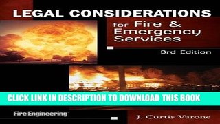 Collection Book Legal Considerations for Fire   Emergency Services