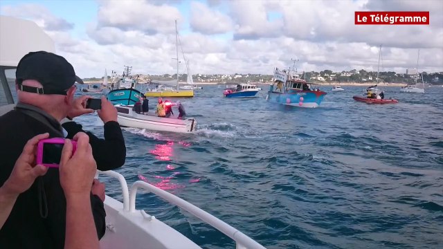 Baie de Lannion. En mer pour protester contre l'extraction de sable