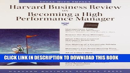 [PDF] Harvard Business Review on Becoming a High Performance Manager Popular Online